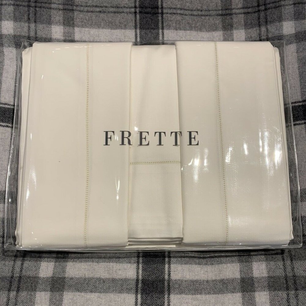 FRETTE MONZA KING 4 PIECE SHEET SET SATEEN IVORY
